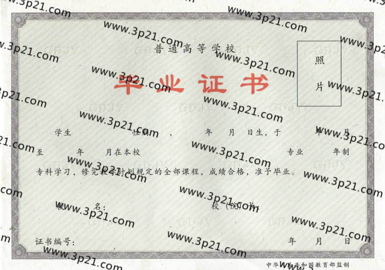 大学毕业证样本