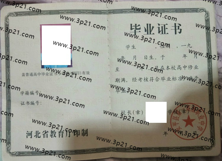 安平县第一高级职业中学毕业证样本