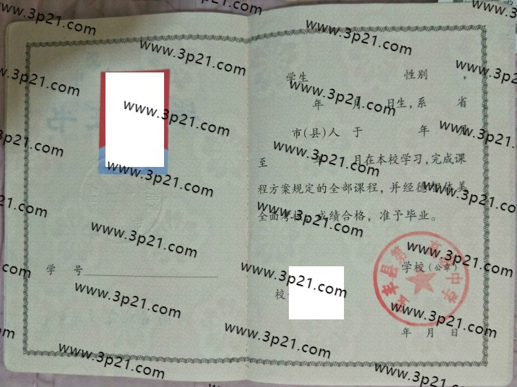 宝丰县第一高级中学毕业证样本