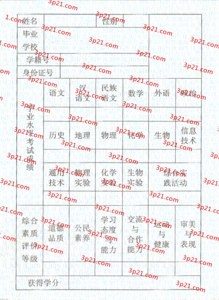 历届黑龙江省高中毕业证样本图片