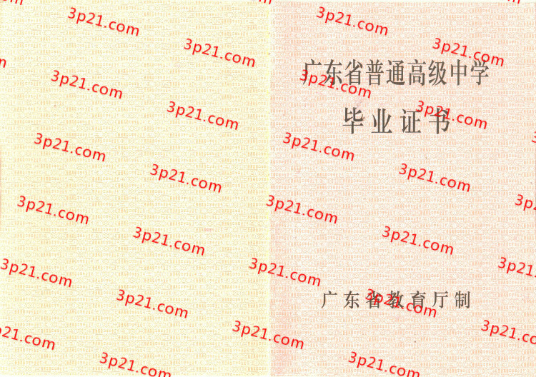 历届广东省高中毕业证样本图片