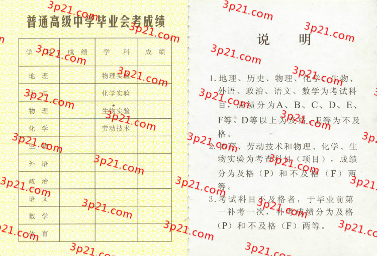 历届广西壮族自治区高中毕业证样本图片