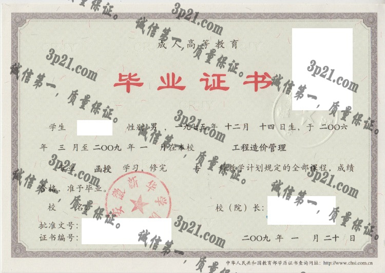 安徽新华学院毕业证样本