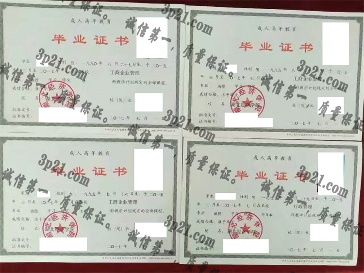 湖北经济学院毕业证样本