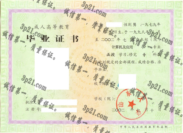 山东大学毕业证样本