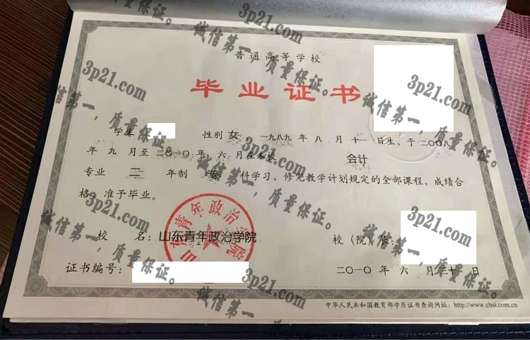山东青年政治学院毕业证样本