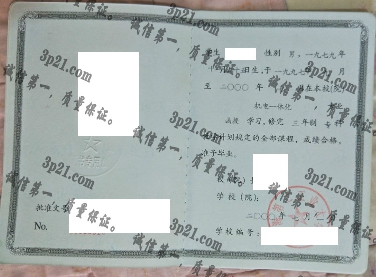 上海第二工业大学毕业证样本