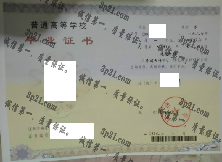 同济大学毕业证样本