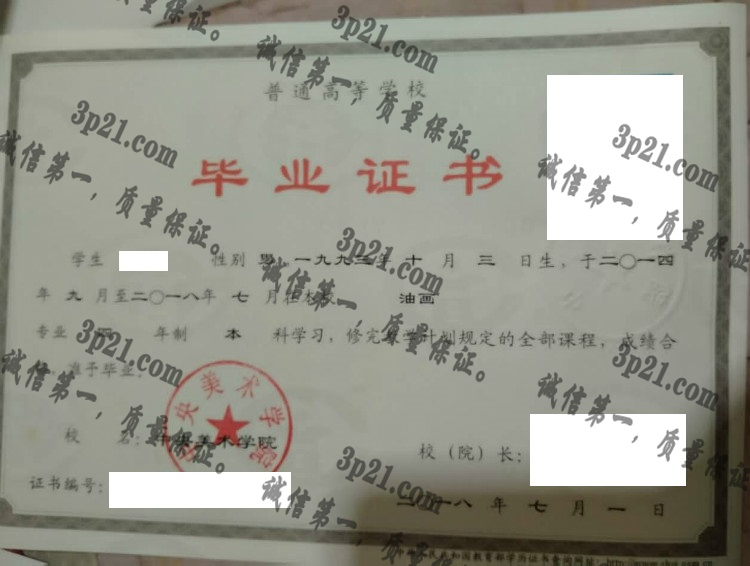 中央美术学院毕业证样本