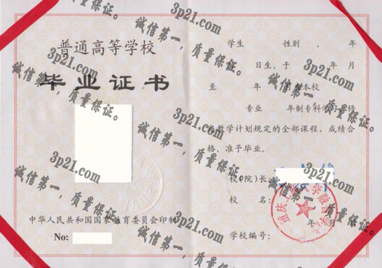重庆工商大学融智学院毕业证样本